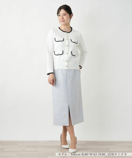 Leilian / レリアン テーラードジャケット | ノーカラーニットジャケット | 詳細1