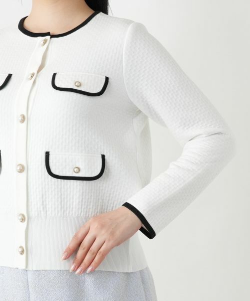 Leilian / レリアン テーラードジャケット | ノーカラーニットジャケット | 詳細10