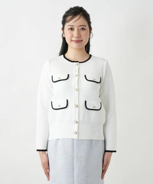 Leilian / レリアン テーラードジャケット | ノーカラーニットジャケット | 詳細4