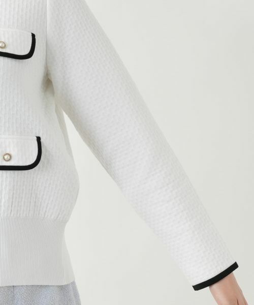 Leilian / レリアン テーラードジャケット | ノーカラーニットジャケット | 詳細9