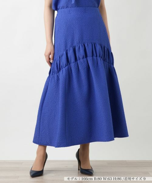 Leilian/レリアン ロングフレアスカート セルリアンブルー 9(M)