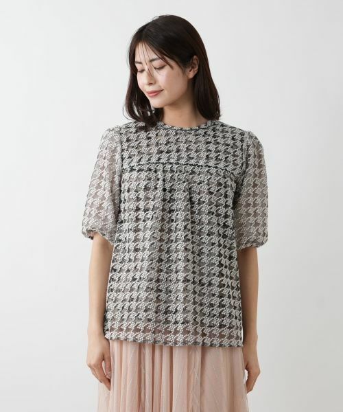 Leilian / レリアン シャツ・ブラウス | 千鳥格子柄フレアブラウス | 詳細8