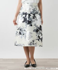 Leilian / レリアン ミニ・ひざ丈スカート | プリントミディスカート