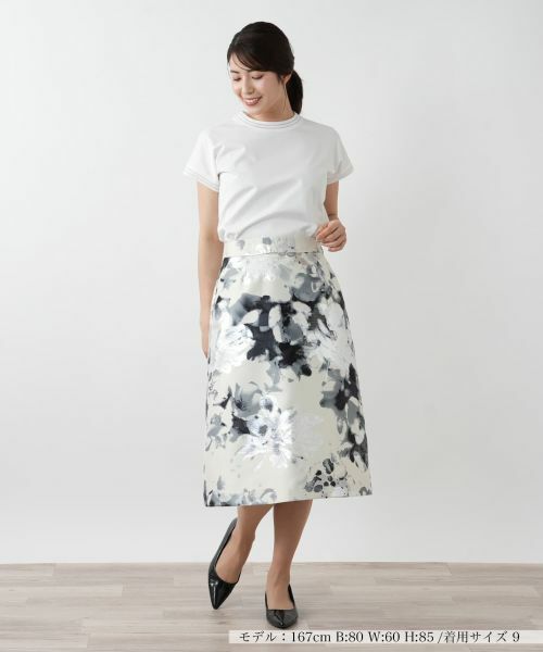 Leilian / レリアン ミニ・ひざ丈スカート | プリントミディスカート | 詳細1