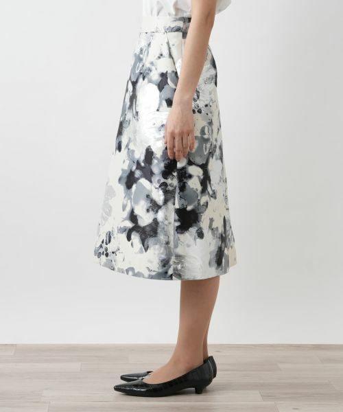 Leilian / レリアン ミニ・ひざ丈スカート | プリントミディスカート | 詳細5