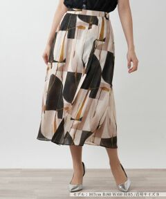 Leilian / レリアン ミニ・ひざ丈スカート | 【店舗人気】プリントフレアスカート