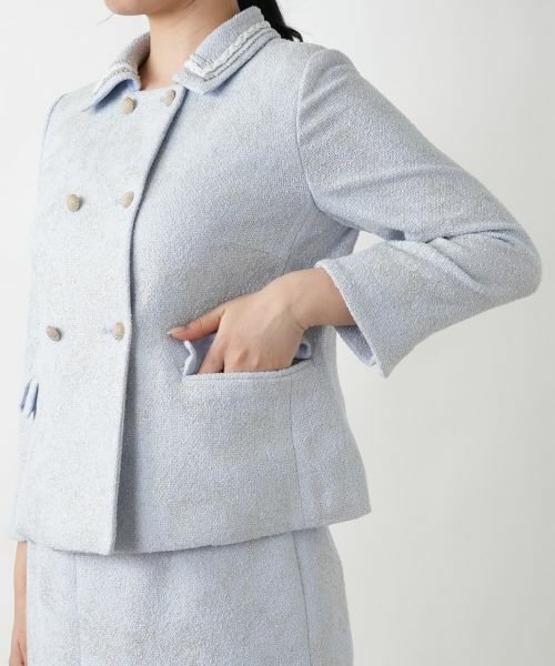 Leilian / レリアン テーラードジャケット | ラメダブルジャケット | 詳細11