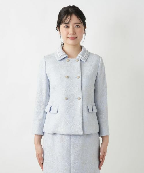 Leilian / レリアン テーラードジャケット | ラメダブルジャケット | 詳細4