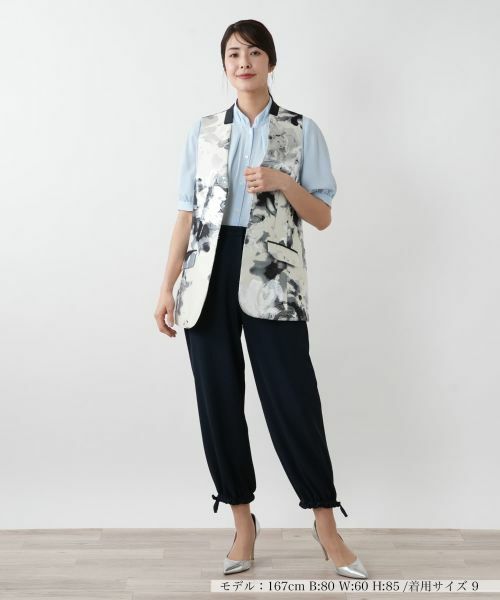 Leilian / レリアン テーラードジャケット | フラワー柄カラーベスト | 詳細1