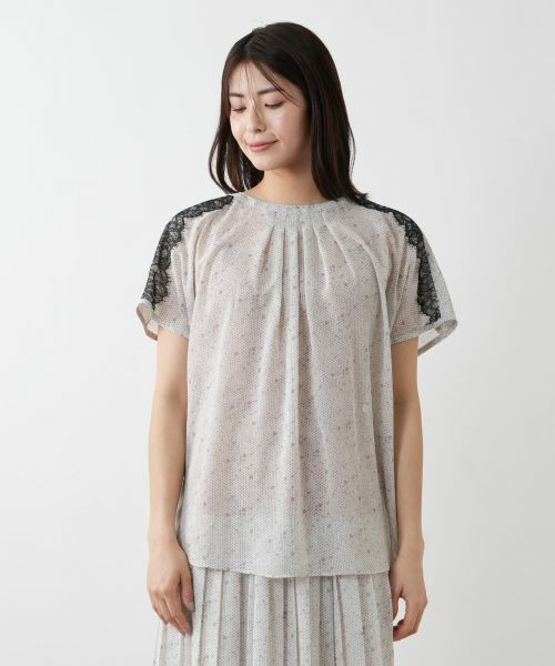 Leilian / レリアン シャツ・ブラウス | 【店舗人気】レースドットブラウス | 詳細4