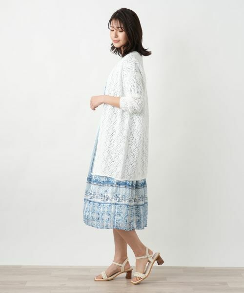 Leilian / レリアン カーディガン・ボレロ | 透かし編みロングカーディガン | 詳細2