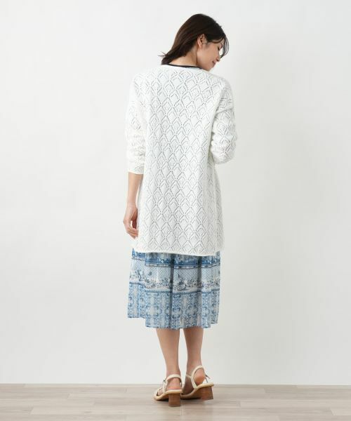 Leilian / レリアン カーディガン・ボレロ | 透かし編みロングカーディガン | 詳細3