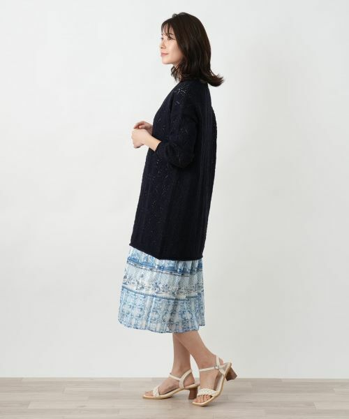 Leilian / レリアン カーディガン・ボレロ | 透かし編みロングカーディガン | 詳細5