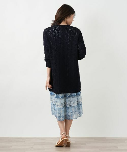 Leilian / レリアン カーディガン・ボレロ | 透かし編みロングカーディガン | 詳細6