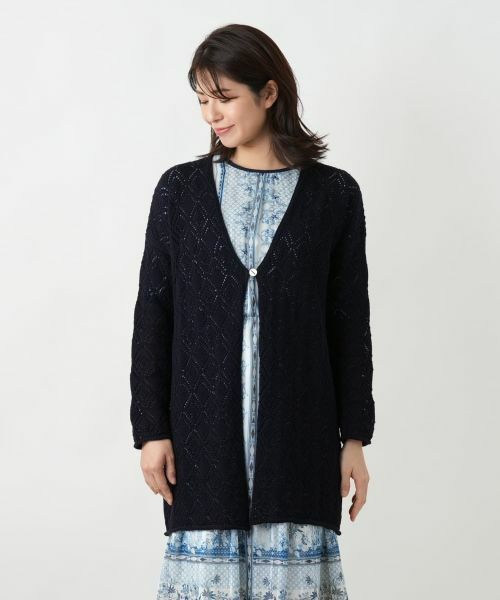 Leilian / レリアン カーディガン・ボレロ | 透かし編みロングカーディガン | 詳細7