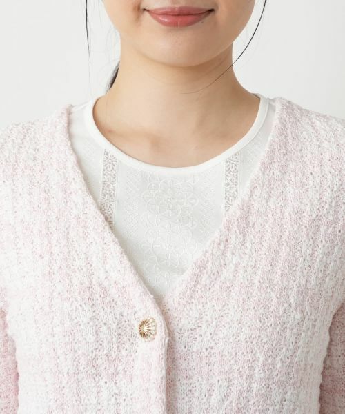 Leilian / レリアン テーラードジャケット | Vネックニットジャケット | 詳細10