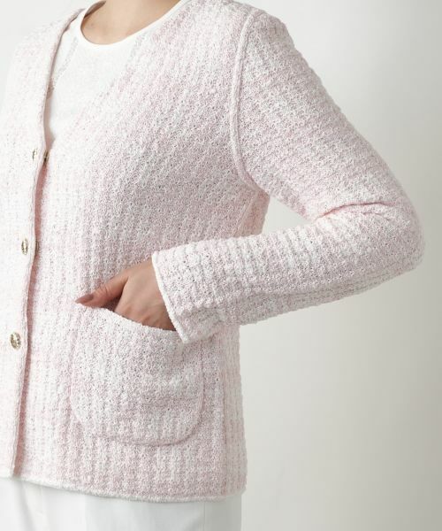 Leilian / レリアン テーラードジャケット | Vネックニットジャケット | 詳細13