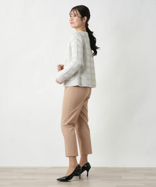 Leilian / レリアン テーラードジャケット | Vネックニットジャケット | 詳細2