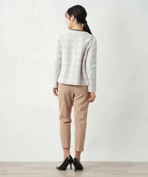 Leilian / レリアン テーラードジャケット | Vネックニットジャケット | 詳細3