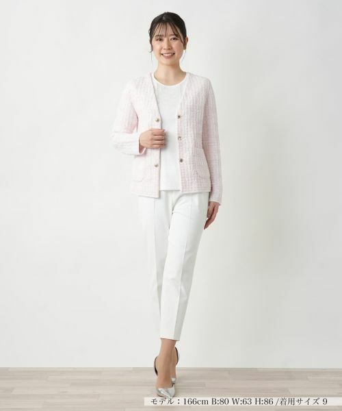 Leilian / レリアン テーラードジャケット | Vネックニットジャケット | 詳細4