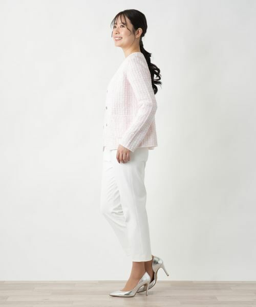 Leilian / レリアン テーラードジャケット | Vネックニットジャケット | 詳細5