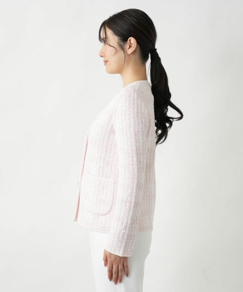 Leilian / レリアン テーラードジャケット | Vネックニットジャケット | 詳細8