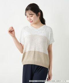 Leilian / レリアン ニット・セーター | ラメ配色Vネックニット【LE TRICOT PERUGIA】