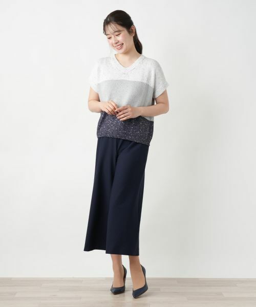 Leilian / レリアン ニット・セーター | ラメ配色Vネックニット【LE TRICOT PERUGIA】 | 詳細1