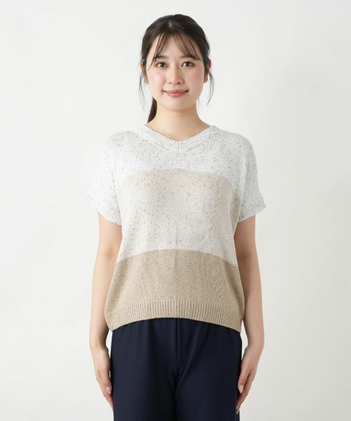 Leilian / レリアン ニット・セーター | ラメ配色Vネックニット【LE TRICOT PERUGIA】 | 詳細7