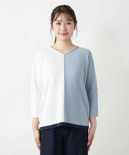 Leilian / レリアン ニット・セーター | 配色Vネックニット【LE TRICOT PERUGIA】 | 詳細10