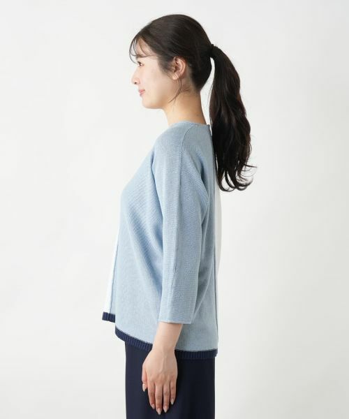 Leilian / レリアン ニット・セーター | 配色Vネックニット【LE TRICOT PERUGIA】 | 詳細11