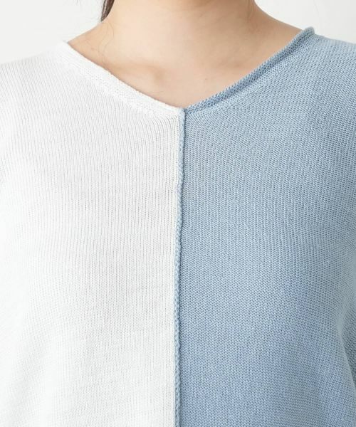 Leilian / レリアン ニット・セーター | 配色Vネックニット【LE TRICOT PERUGIA】 | 詳細13