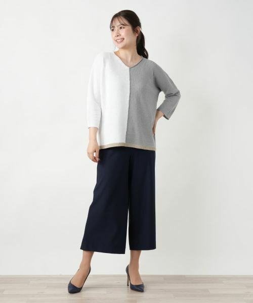 Leilian / レリアン ニット・セーター | 配色Vネックニット【LE TRICOT PERUGIA】 | 詳細4