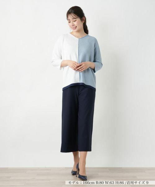 Leilian / レリアン ニット・セーター | 配色Vネックニット【LE TRICOT PERUGIA】 | 詳細7