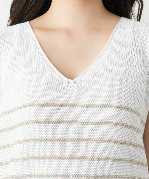 Leilian / レリアン ニット・セーター | ボーダーVネックニット【LE TRICOT PERUGIA】 | 詳細10