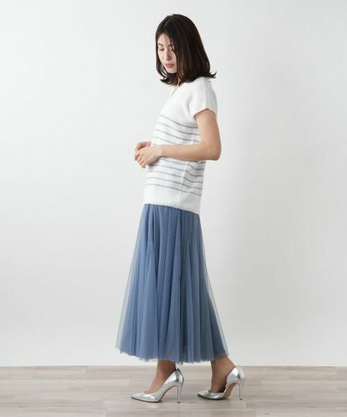 Leilian / レリアン ニット・セーター | ボーダーVネックニット【LE TRICOT PERUGIA】 | 詳細2