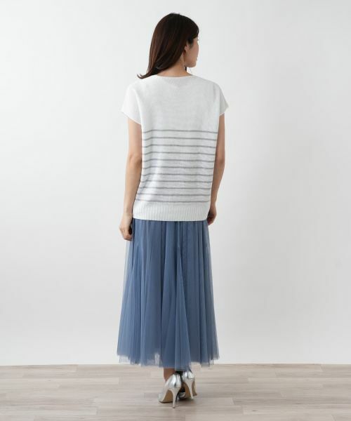 Leilian / レリアン ニット・セーター | ボーダーVネックニット【LE TRICOT PERUGIA】 | 詳細3