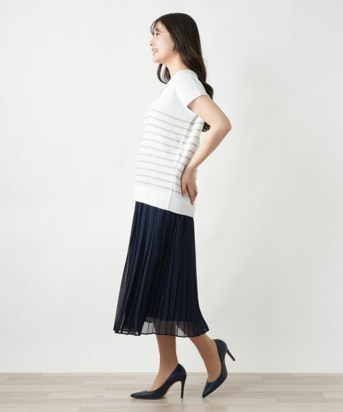 Leilian / レリアン ニット・セーター | ボーダーVネックニット【LE TRICOT PERUGIA】 | 詳細5