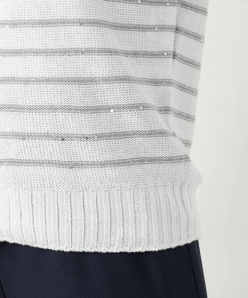 Leilian / レリアン カーディガン・ボレロ | ボーダークルーネックカーディガン【LE TRICOT PERUGIA】 | 詳細13