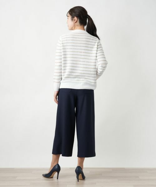 Leilian / レリアン カーディガン・ボレロ | ボーダークルーネックカーディガン【LE TRICOT PERUGIA】 | 詳細3