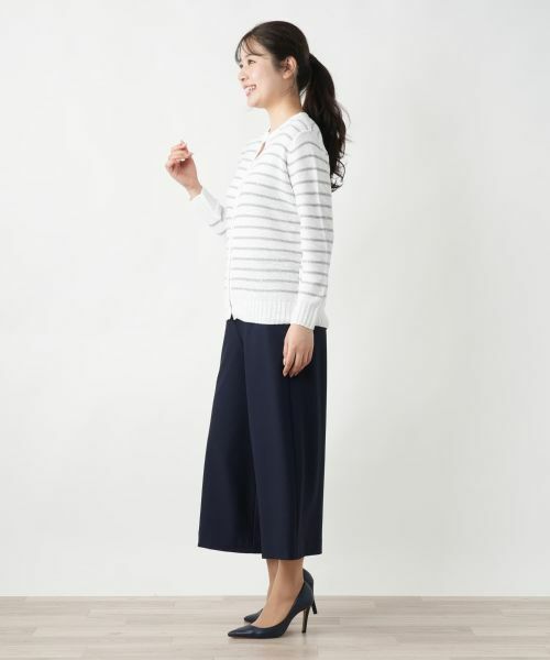 Leilian / レリアン カーディガン・ボレロ | ボーダークルーネックカーディガン【LE TRICOT PERUGIA】 | 詳細5