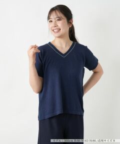 Leilian / レリアン ニット・セーター | 切替Vネックニット【LE TRICOT PERUGIA】