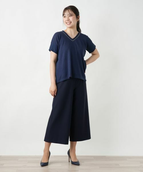 Leilian / レリアン ニット・セーター | 切替Vネックニット【LE TRICOT PERUGIA】 | 詳細1