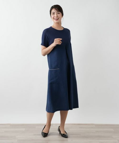 Leilian / レリアン ドレス | ニット切替ワンピース【LE TRICOT PERUGIA】 | 詳細14