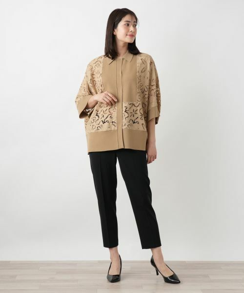 Leilian / レリアン シャツ・ブラウス | レース切替ドルマンブラウス | 詳細1