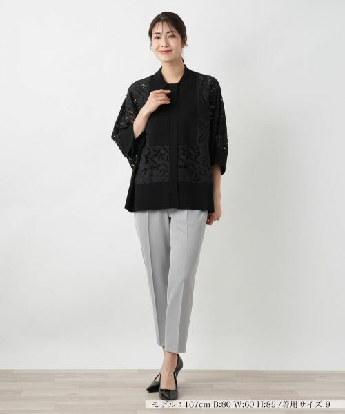 Leilian / レリアン シャツ・ブラウス | レース切替ドルマンブラウス | 詳細4