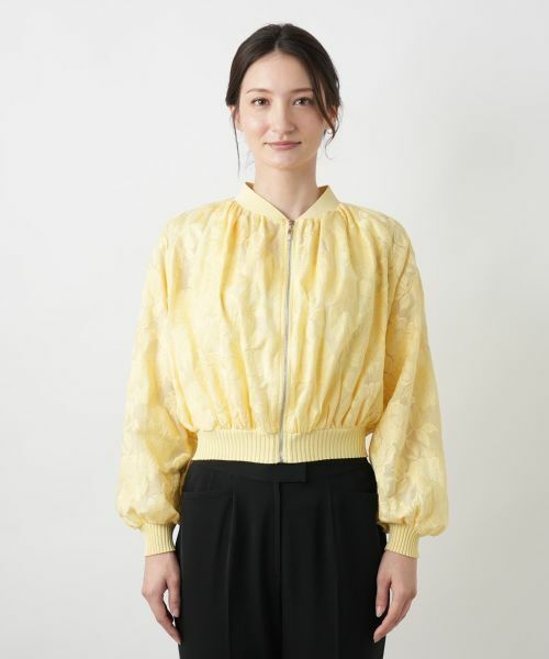 Leilian / レリアン その他アウター | フラワー刺繍シアーブルゾン | 詳細7