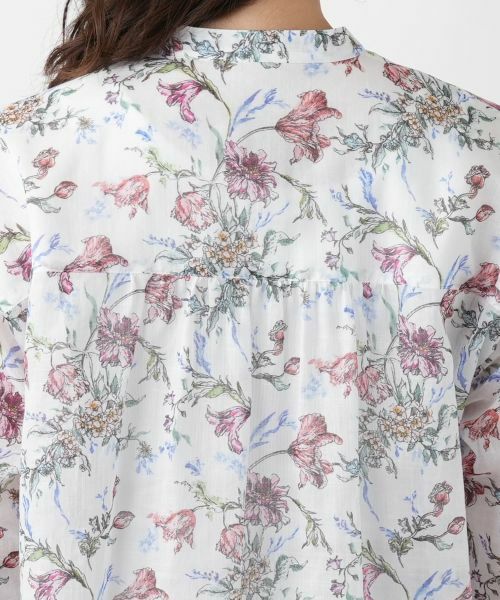 Leilian / レリアン シャツ・ブラウス | フラワー柄バンドカラーブラウス | 詳細11
