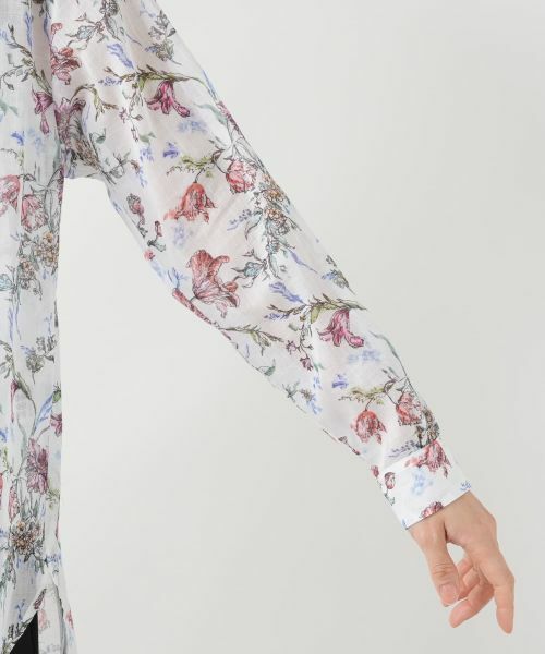 Leilian / レリアン シャツ・ブラウス | フラワー柄バンドカラーブラウス | 詳細12