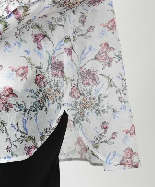 Leilian / レリアン シャツ・ブラウス | フラワー柄バンドカラーブラウス | 詳細14